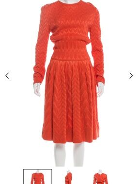NEW Maison Rabih Kayrouz Designer Dress! Beautiful Orange Part Wool Knit Size 10
